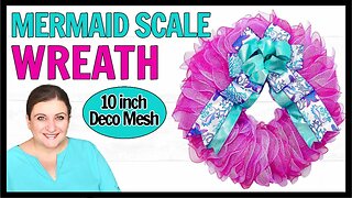 MERMAID SCALE Deco Mesh WREATH DIY Nautical Tropical Summer Beach How to make a Wreath Tutorial