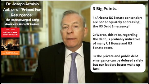 US Debt Emergency and US Senate Race in Arizona