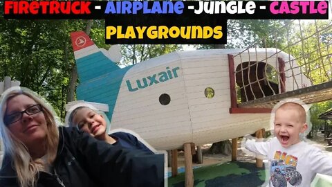 Compilation Play AIRPORT FIRETRUCK Ride Along Playground JUNGLE CASTLE, Family Fun Center