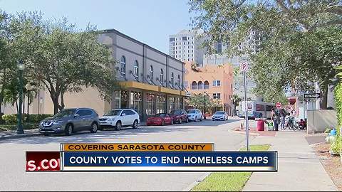 Sarasota County bans homeless camps in hopes of moving them into shelters