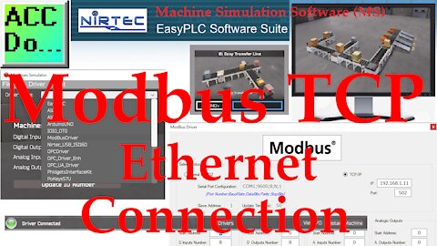 Machine Simulation Software (MS) Modbus TCP Ethernet Connection