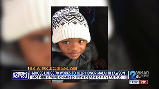 Moose Lodge works to help honor 4-year-old Baltimore boy