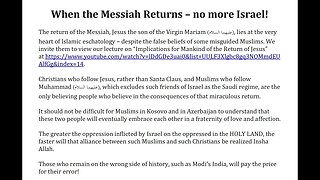 When The Messiah Returns – No More Israel!