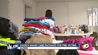 Church makes care packages for fire victims