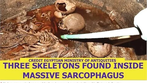 Massive Black Granite Sarcophagus Opened, Skeletons Covered in Red Liquid Discovered, Not Nephilim