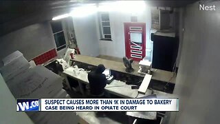 Burglary suspect causes $1,000 in damage to bakery