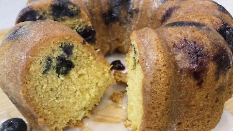 Blueberry lemon coconut flavored pound cake