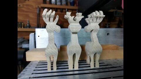 Reindeer Herd, Set of Three, for Christmas Decoration or Toys