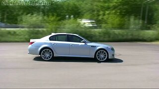 Brutal V10 pushing it hard on German Autobahn in a Hartge BMW M5 V10