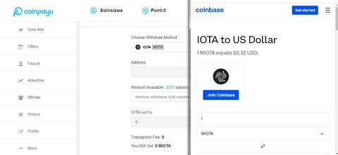 How To Get Free IOTA MIOTA Cryptocurrency Paid To Click At Coinpayu And Instant Withdraw