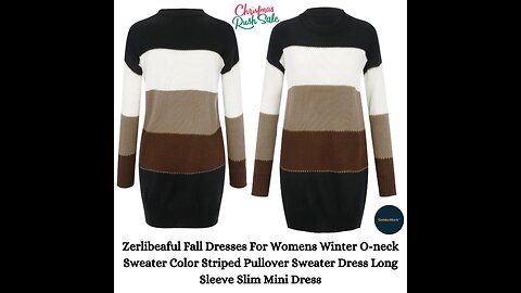 Zerlibeaful Fall Dresses For Womens Winter O-neck Sweater