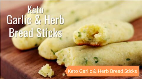 Keto Garlic & Herb Bread Sticks Recipes #Keto #Recipes