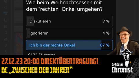 Aufzeichnung vom 27.12.23 Direktübertragung! DC "zwischen den Jahren"