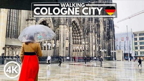 Cologne Germany Autumn Walk in the Rain - City Center Walking 2020 (4K)
