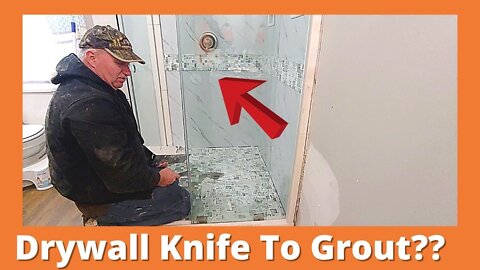 How To Grout A Shower Tile With Drywall Knife