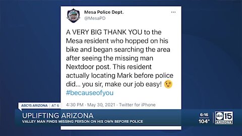 Good Samaritan credited with finding missing man in Mesa