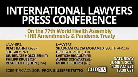 International Lawyers Press Conference - re: IHR Amendments and Pandemic Treaty