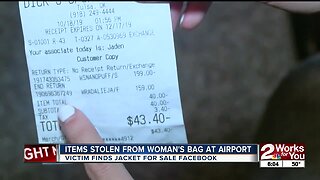 Items stolen from woman's bag at airport