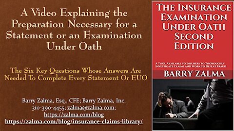 A Video Explaining the Preparation Necessary for a Statement or an Examination Under Oath