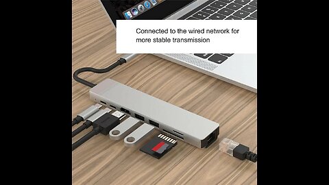 Type C HUB to USB 3.0 HDTV PD Charging Gigabit Ethernet Adapter Type-C for MacBook Pro, MacBook Air,