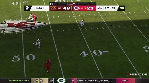 Washington Commanders vs Kansas City Chiefs - Madden 23 Simulaiton - Preseason Week 2