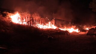 Homless connected wildfire burns in California