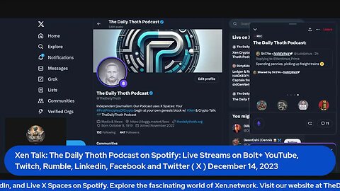 Xen Crypto Talk: Ep.79: The Daily Thoth Podcast