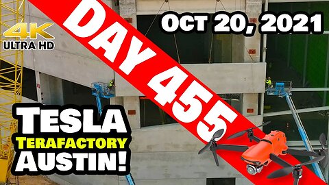 Tesla Gigafactory Austin 4K Day 455 - 10/20/21 - FINAL WALLS GO UP IN CASTING AREA AT GIGA TEXAS!