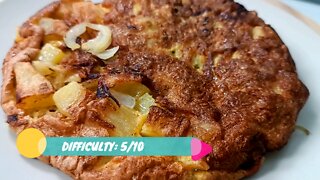 Delicious omelette with onions & potatoes