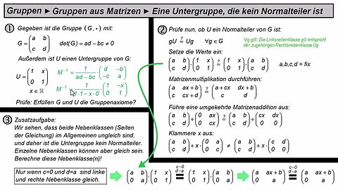 Gruppen ►Untergruppe ist kein Normalteiler (Beispiel mit Matrizen)