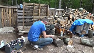 Mounting 11 HP Engine On Antique Log Splitter & Test Run