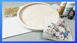 Seasonal Decorative Tray DIY || Using a Removal Center || Fall DIY || Just 1 Easy Craft