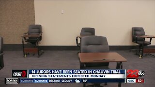 14 jurors have been seated in Chauvin trial, opening statements expected Monday