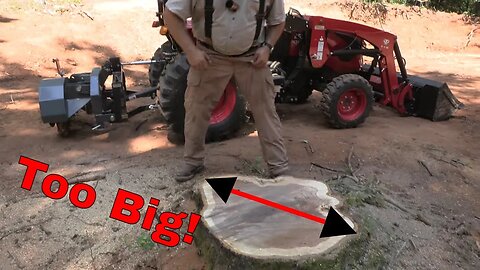 TYM 2515 Tractor Stump Grinder Torture Test - Biggest Stump Ever!