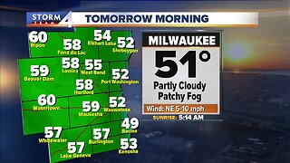 Partly cloudy with patchy fog Thursday morning