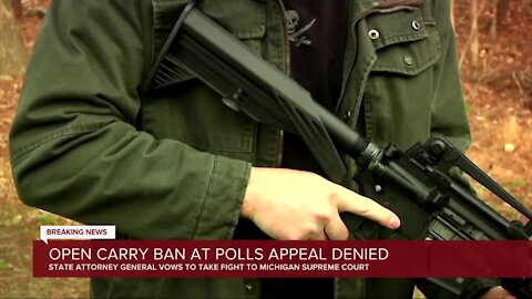 Court of Appeals denies appeal in open carry ban case, cites laws against voter intimidation