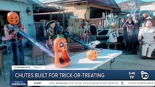 Halloween lovers turns to candy chutes to make trick-or-treating happen