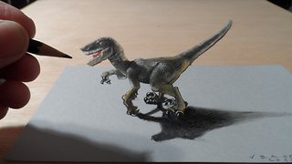 How to draw a 3D raptor