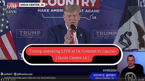 Trump speaking LIVE at IA Commit to Caucus | Sioux Center IA |