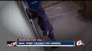 Surveillance video captures woman stealing mail from Indy neighborhood