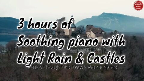 Soothing music with piano and gentle raining sound for 3 hours, music for deep sleeping & relaxing