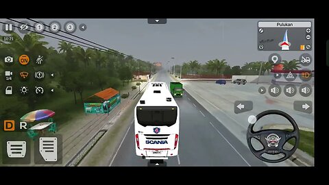 bus simulation Indonesia | tour trip | mountain road | Scania bus air suspension