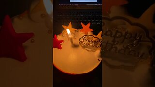 Surprised kid's birthday because he like to eat cake