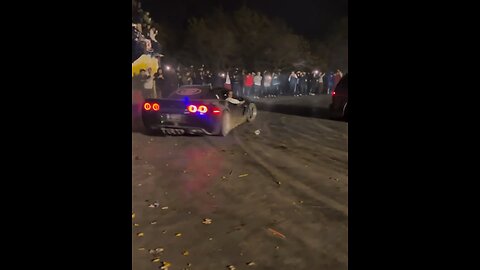 Loud Corvette doing donuts and burnouts