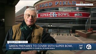 Green prepares to cover 55th Super Bowl