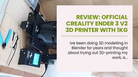 Review: Official Creality Ender 3 V2 3D Printer with 1KG White 3D Printer Filament and 1KG Blac...