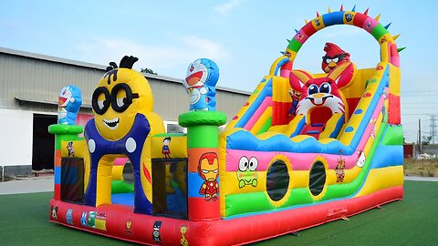 Cartoon Inflatable Fun City #inflatables #inflatable #trampoline #slide #bouncer #catle #jumping