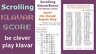 Hark! the Herald Angels Sing, adapt fr Chorus by F. Mendelssohn, Scrolling KlavarScore Sheet Music