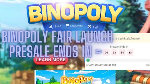 BINOPOLY Fair Launch Presale Ends In 23 hours