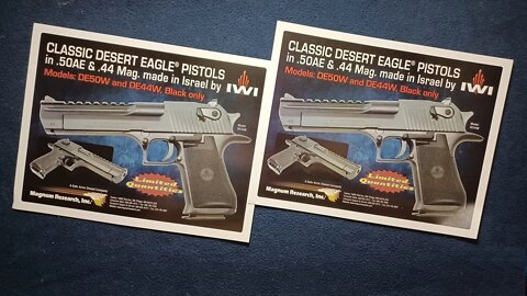 MEDIA REVIEW : CLASSIC DESERT EAGLE PISTOLS in .50AE & .44 Mag. made in Israel by IWI, DE50W, DE44W